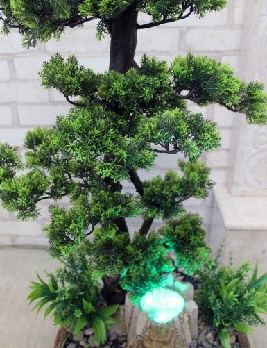 Fontanna wewnętrzna nr 12 z oświetleniem i drzewkiem bonsai