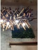 Żyrandol "Jeż" wykonany z drewnianych gałęzi do restauracji