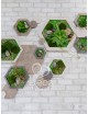 Wanddekoration aus Naturholz „Hexagons“ für ein Café-Interieur