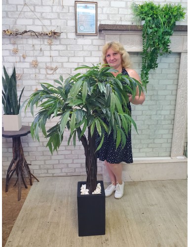 Potrójna palma 150 cm wykonana z liści mango